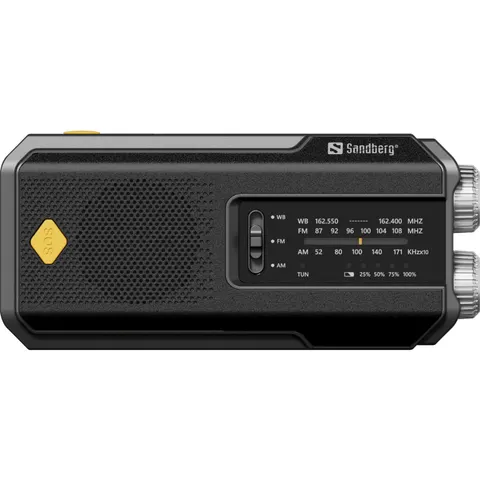 Радіо приймач FM/AM Survivor Radio All-in-1 2000, solar charger, powerbank, Flashlight, Sandberg