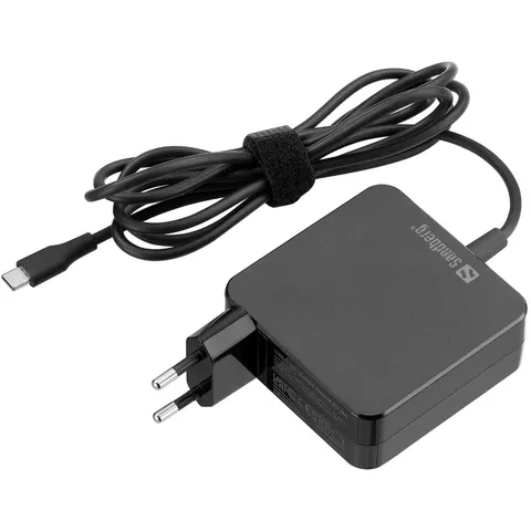 Зарядний пристрій 1xUSB 65W (USB-C) Gan, для ноутбуків, built in cable 2m, чорний Sandberg