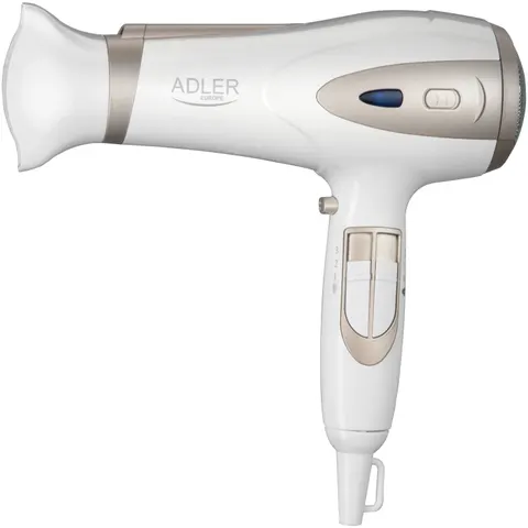 Фен Adler AD 2248 white champagne 2200Вт/ 2 швидкості/ хол.обдув/ темп.режимів-3/ іонізація/ дифузор