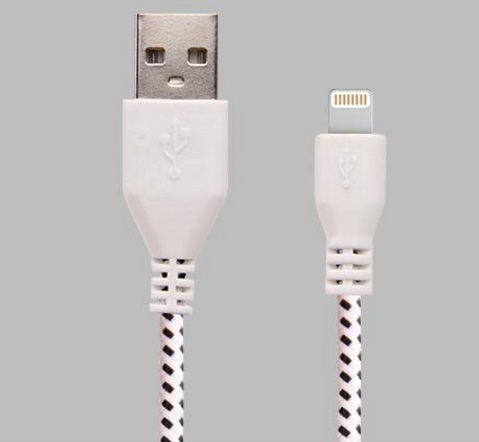 Кабель USB 2.0 AM-Lightning M 1.0м, оплетення, білий