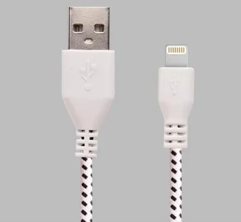 Кабель USB 2.0 AM-Lightning M, 1.0м, оплетення, білий