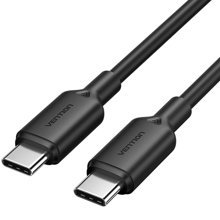 Кабель USB 2.0 Type-C M-M, 1.0 м 60W Black Nickel-Plated Vention