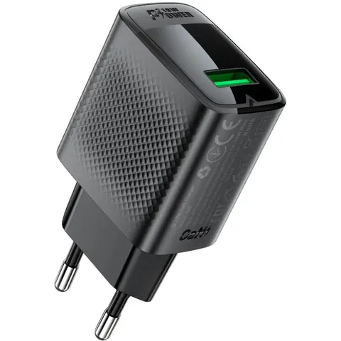 Зарядний пристрій 1xUSB-A 18W + Type-C cable A90 Fast Charger Black Acefast