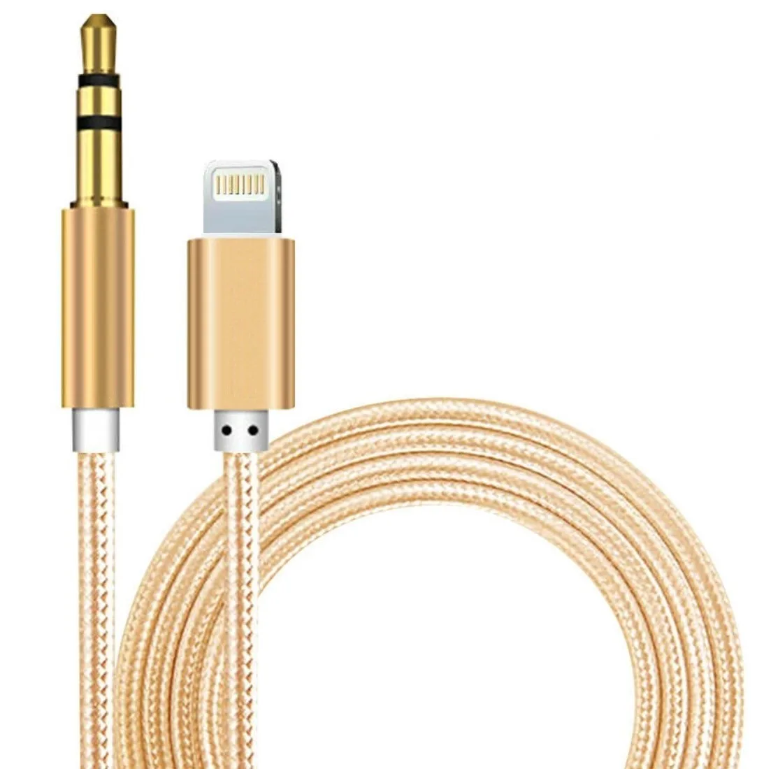 Кабель AUX Lightning - TRS Audio M/M 1м Gold