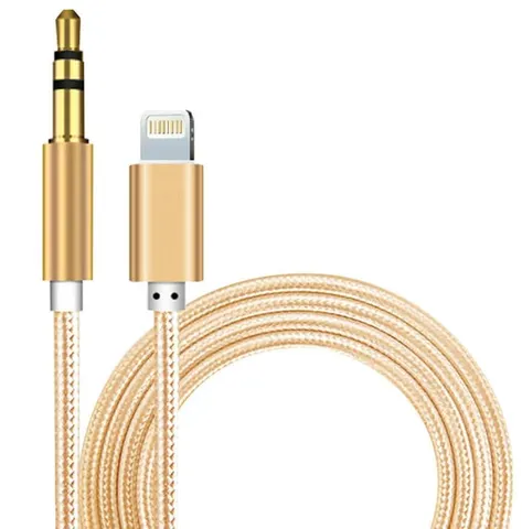 Кабель AUX Lightning - TRS Audio M/M 1м Gold