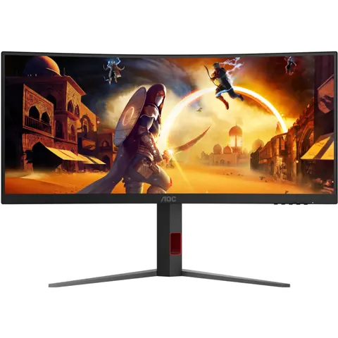 TFT 34" AOC CU34G4Z, WQHD, Fast VA, вигн., 240Гц, 2хHDMI, DP, USB-hub, HAS, чорно-червоний