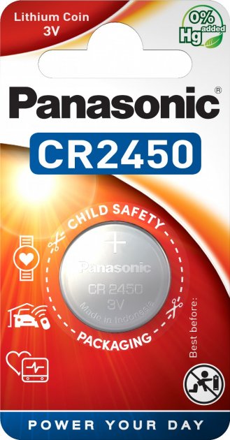 Батарейка CR2450 Li-ion (Lithium), Panasonic, (бл.1 шт.)