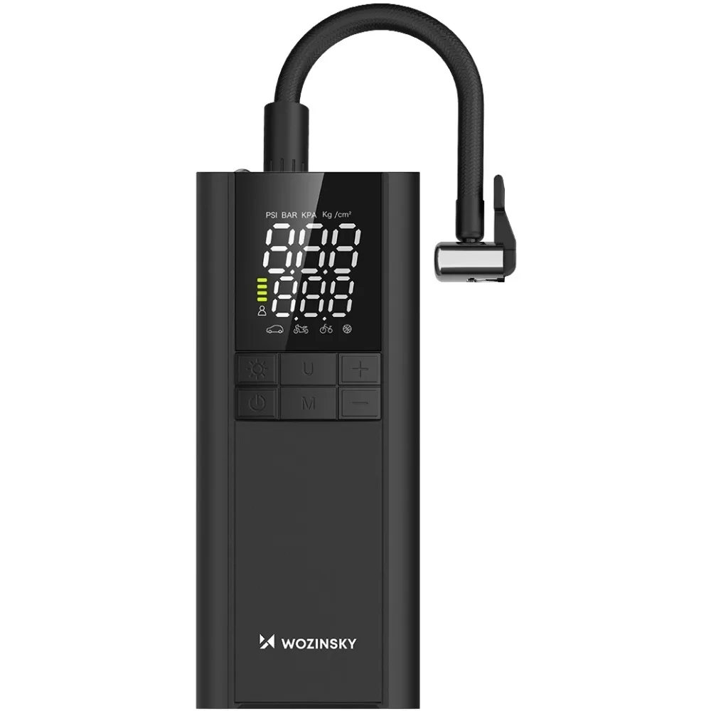 Автомобільний портативний компресор Wozinsky WPEP-8000 150 PSI, Power Bank 8000 мАг, Black