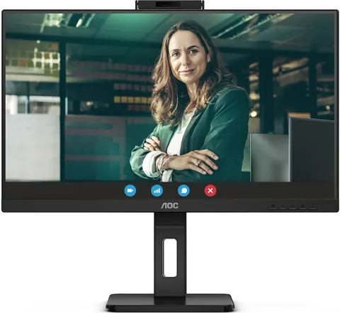 TFT 27" AOC Q27P3CW, QHD, IPS, 75Hz, 2xHDMI, DP, USB-C, RJ-45, USB-hub, webcam, HAS, Pivot, колонки