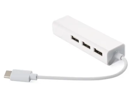 Хаб USB 2.0 Type-C -> 3xUSB 2.0 + RJ45 Fast Ethernet White