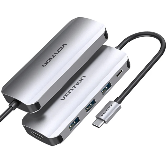 Док-станція USB3.1 Type-C --> HDMI 4K30Hz/USB 3.0х3//PD 100W 5-in-1 Vention