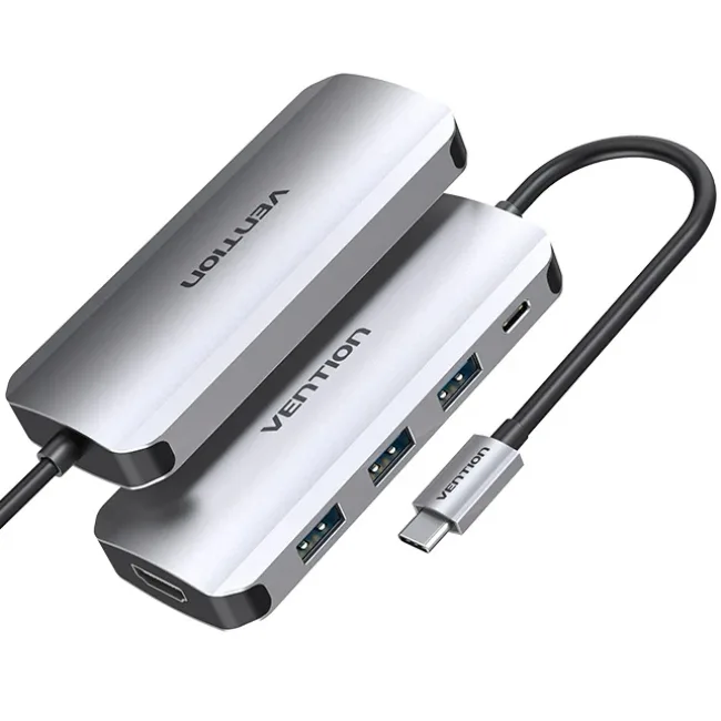 Док-станція USB3.1 Type-C --> HDMI 4K30Hz/USB 3.0х3//PD 100W 5-in-1 Vention