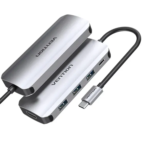 Док-станція USB3.1 Type-C --> HDMI 4K30Hz/USB 3.0х3//PD 100W 5-in-1 Vention