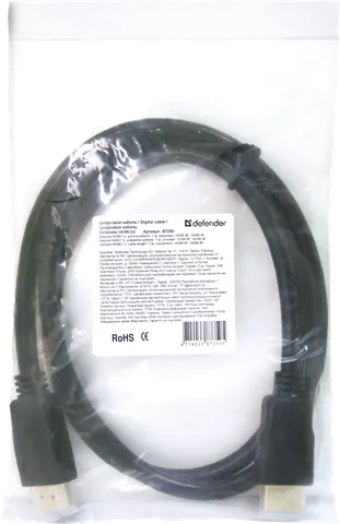 Кабель HDMI M - M, 1.0 м, V1.4, Defender, чорний,  HDMI-03