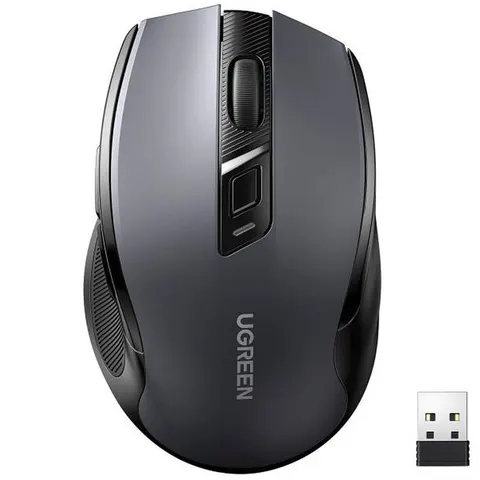 Мишка UGREEN 2.4GHz MU006 бездротова, Bluetooth, 4000dpi., 4кн.,Silence Design, Чорна