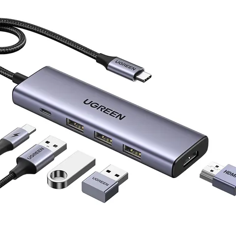 Док-станція USB3.1 Type-C --> HDMI 4K60Hz/3xUSB-А 3.0/Type-C/PD 100W 5-in-1 CM511 Ugreen