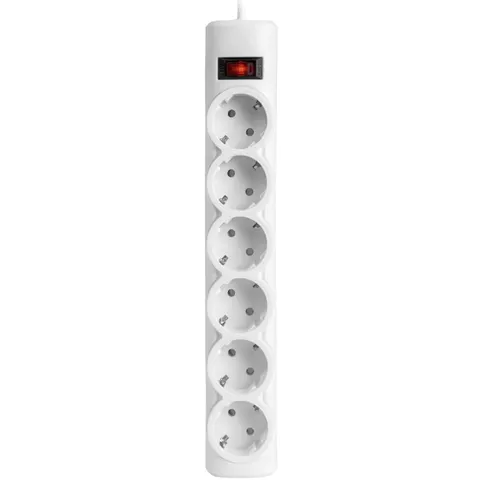 Power filtr 3.0м Defender DFS153, 6 розеток, білий