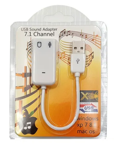 Звукова карта USB AUX jack, 2*TRS (Mic + Ear) Virtual 7.1 Channel, RTL