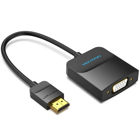 Перехідник HDMI M -> VGA F, 1080P 60Hz, кабель 0,15м, Vention чорний