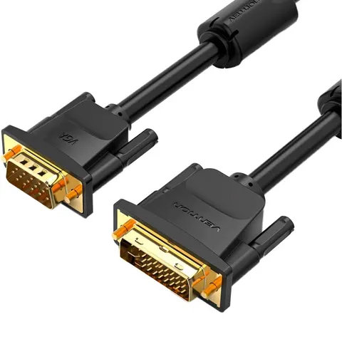 Кабель DVI (24+5) M - VGA M, 3м чорний Vention