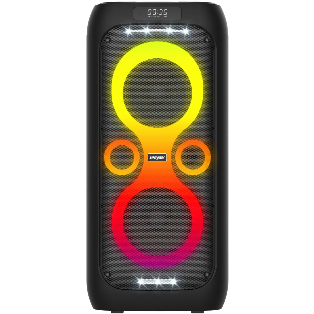 Акустична система 1.0 Energizer 50Вт Bluetooth 5.3/RMS/TF/USB/AUX/TWS/MIC, Dual 6.5” Drivers чорна