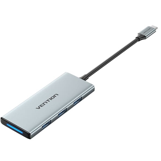 Док-станція USB3.1 Type-C --> HDMI 4K30Hz/USB 3.0x3/SD/TF/PD 100W 7-in-1 Vention