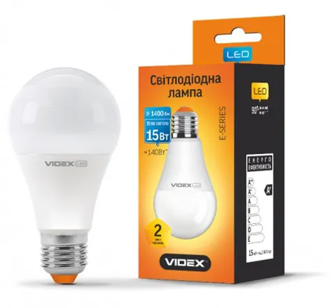 LED лампа VIDEX A65e 15W E27 4100K (холодне) 220V VL-A65e-15274