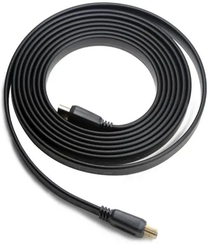 Кабель HDMI M - M, 3.0 м, V1.4, 4K 60Hz, плаский, чорний