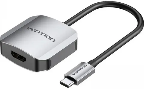 Перехідник USB 3.1 Type-C --> HDMI (F), 4K 30HZ, кабель 0.15м, Vention сірий