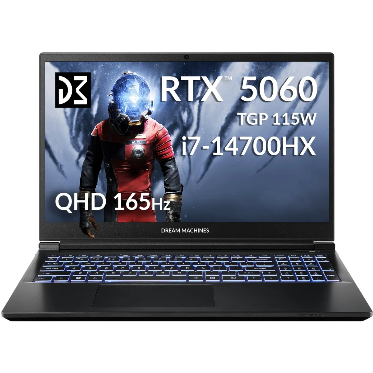 Dream Machines RG5060-15UA21 15.6” QHD 144Hz/i7-14700HX/32 GB/SSD 1TB/RTX5060/GLAN/DOS