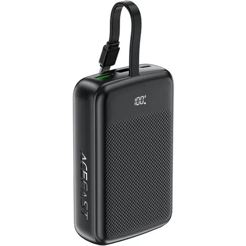 УМБ Acefast 20000mAh 22,5W PD,QC3.0 USB-A+USB-C In/Out,built-in cable M14 Black